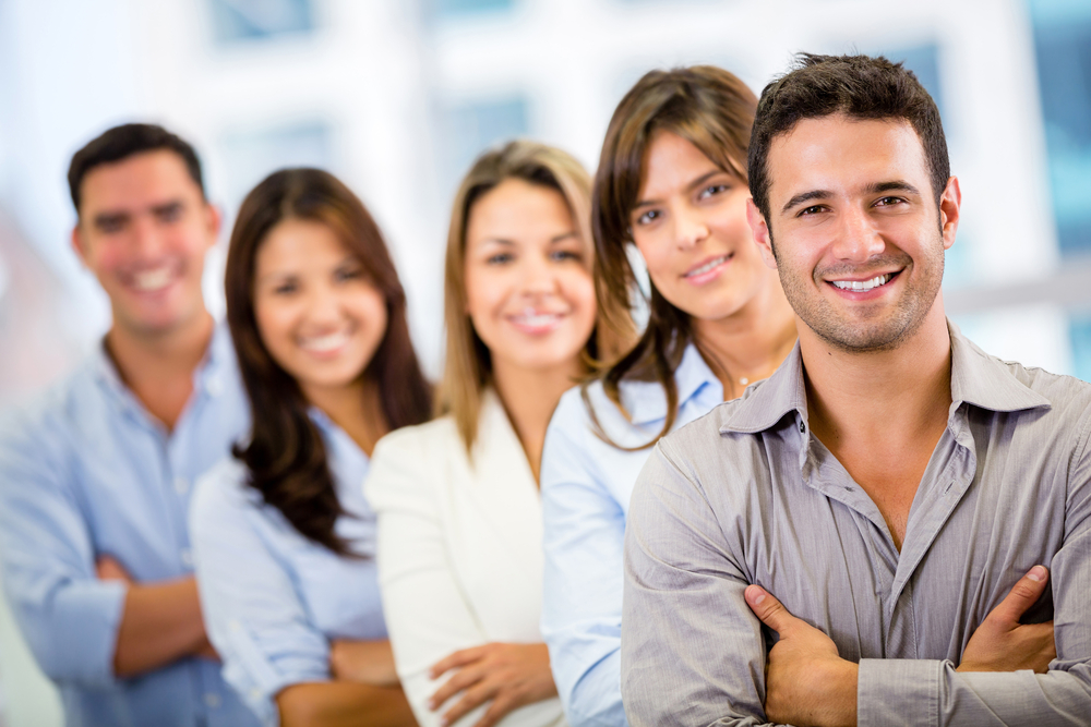 Successful business team smiling at the office